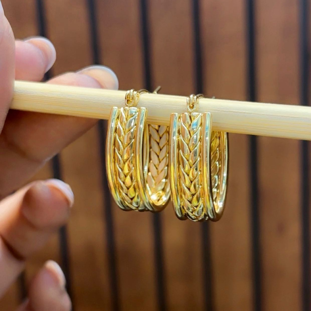 Golden Braid Hoops – Anti-Tarnish Edition