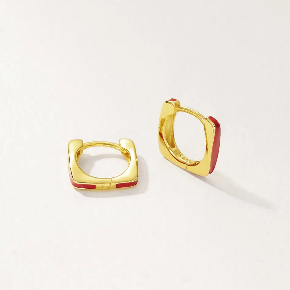 Oil-drop Square Hoop Earrings