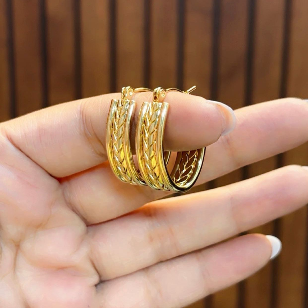 Golden Braid Hoops – Anti-Tarnish Edition