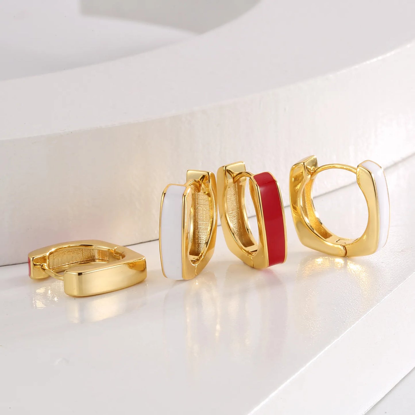 Oil-drop Square Hoop Earrings