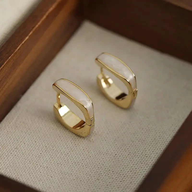 Oil-drop Square Hoop Earrings