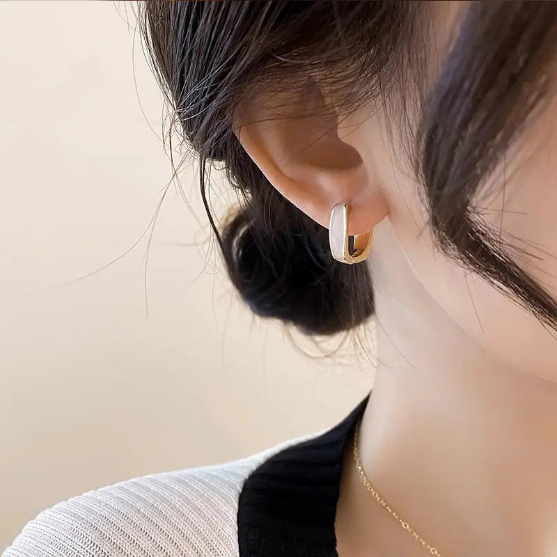 Oil-drop Square Hoop Earrings