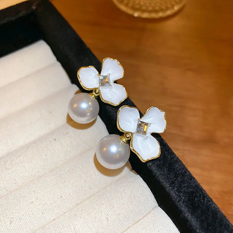 Three Leaf Flower Earrings
