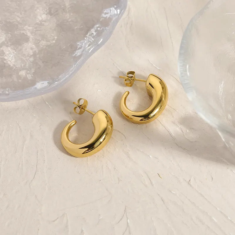 Stainless Steel Geometric Cuff Earrings