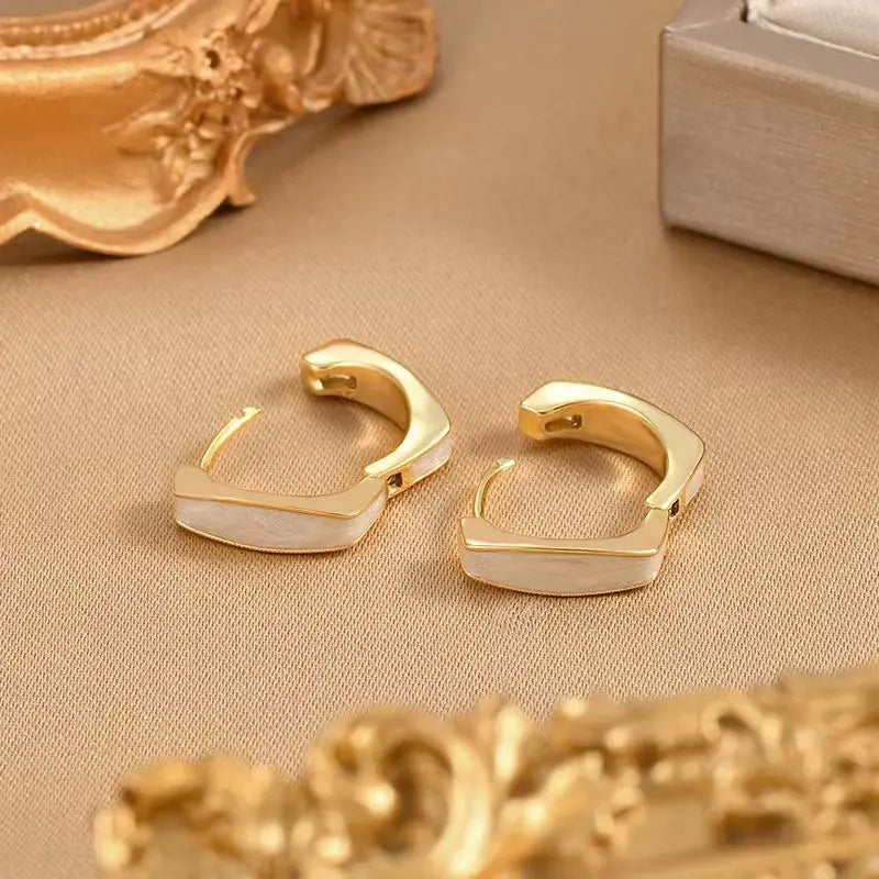 Oil-drop Square Hoop Earrings