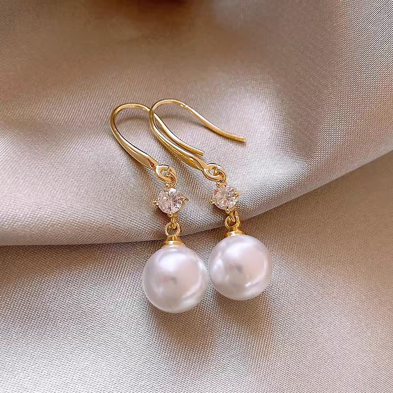 Crystal Pearl Drop Earrings