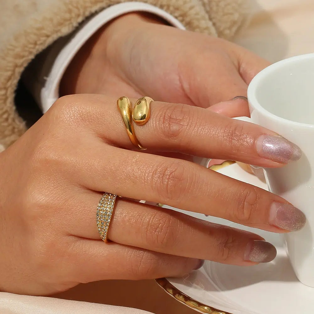 Anti-Tarnish Bold Fluid Open Ring
