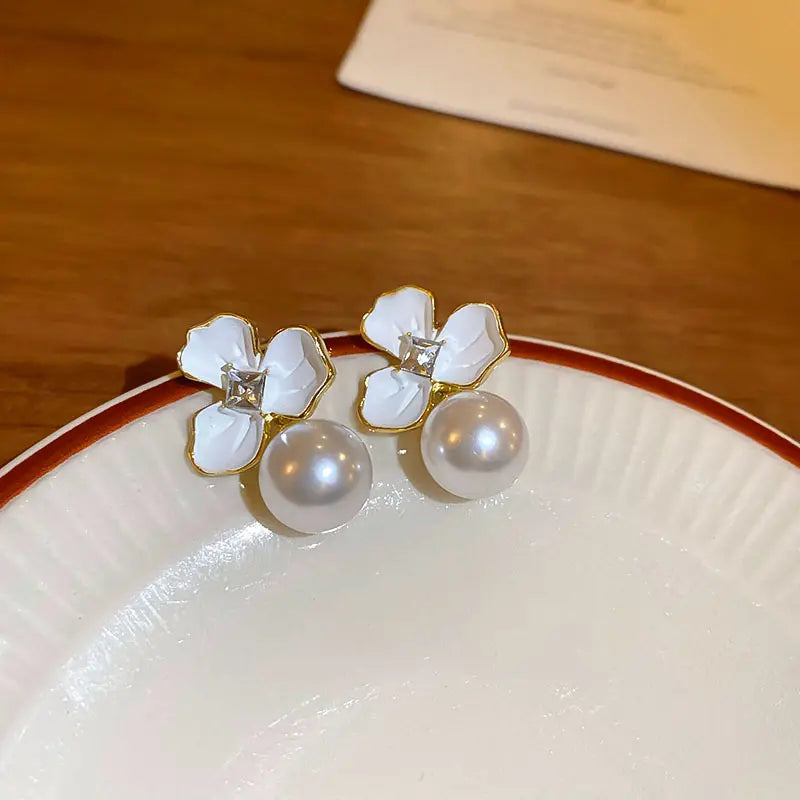 Three Leaf Flower Earrings