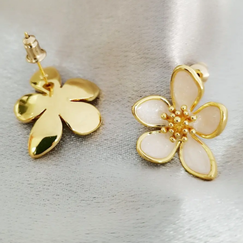 Camellia Flower Stud Earrings - BlingVows - Best Imitation & Anti Tarnish Jewelry Wholesaler