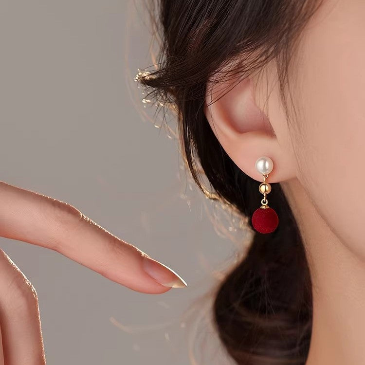 Pearl Velvet Drop Earrings