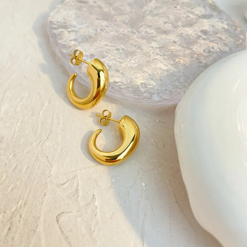 Stainless Steel Geometric Cuff Earrings