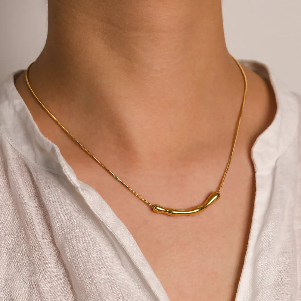 Abstract Wave Pendant Necklace