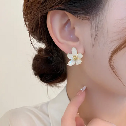 Camellia Flower Stud Earrings - BlingVows - Best Imitation & Anti Tarnish Jewelry Wholesaler