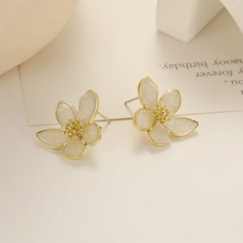 Camellia Flower Stud Earrings - BlingVows - Best Imitation & Anti Tarnish Jewelry Wholesaler