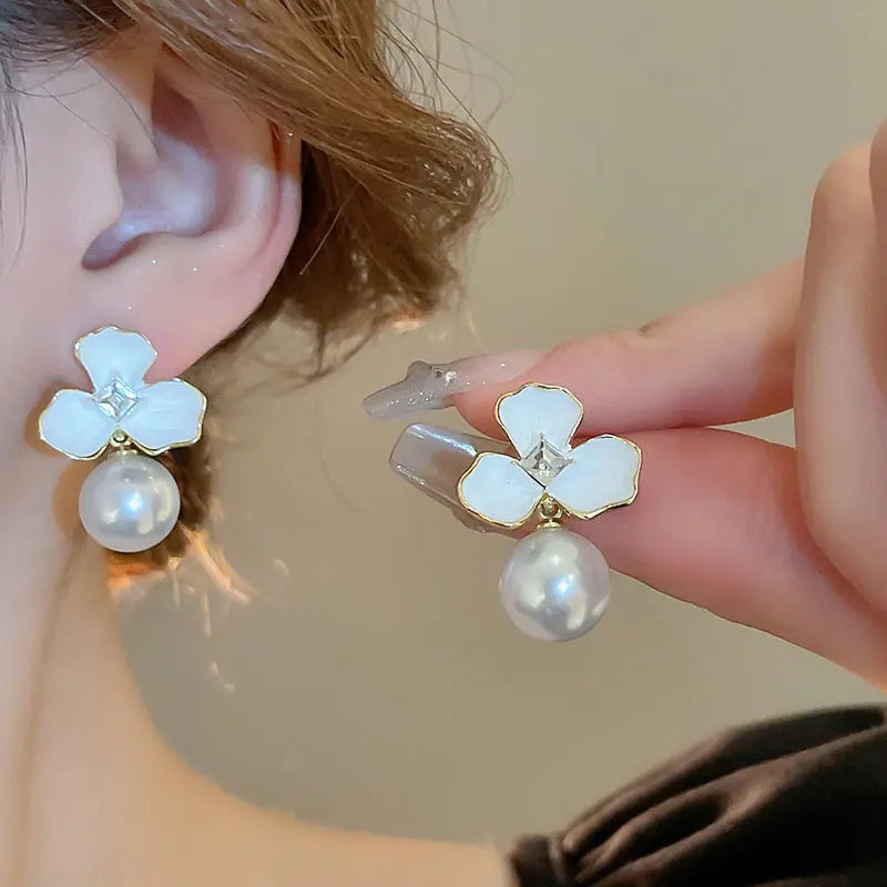 Three Leaf Flower Earrings