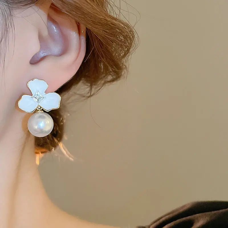 Three Leaf Flower Earrings