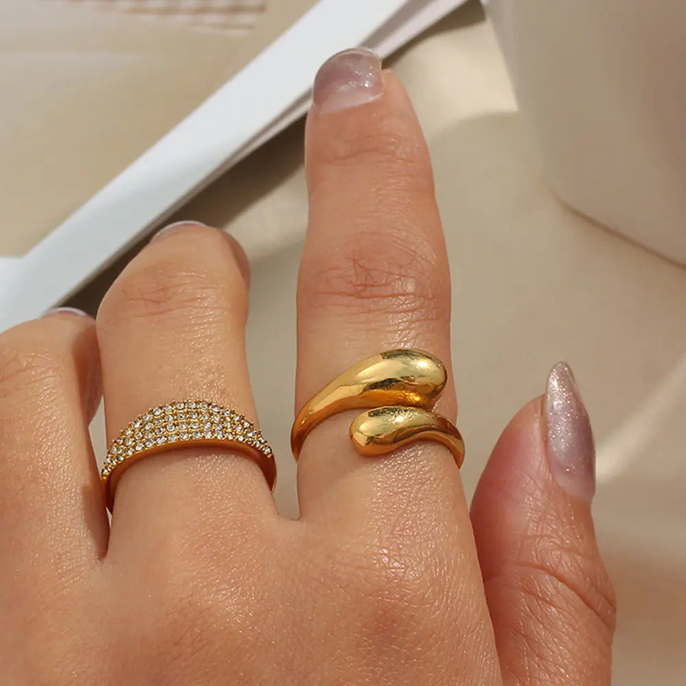 Anti-Tarnish Bold Fluid Open Ring