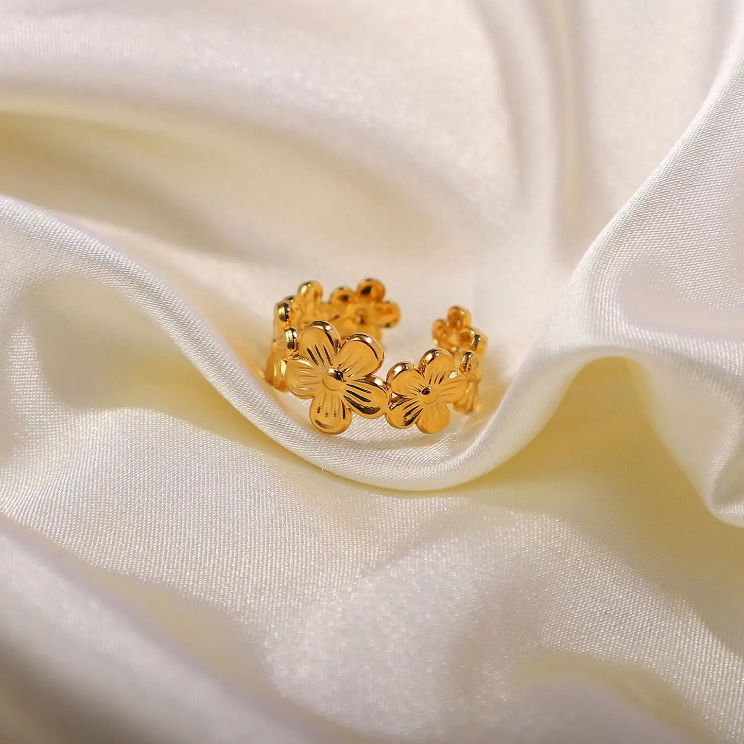 Flower Adjustable Opening Rings