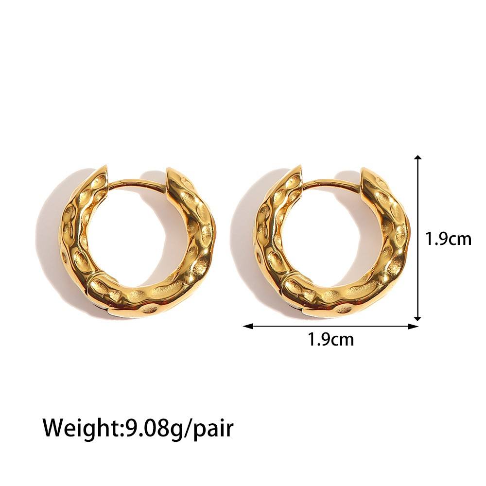 Textured Gold-Tone Hoop Earrings