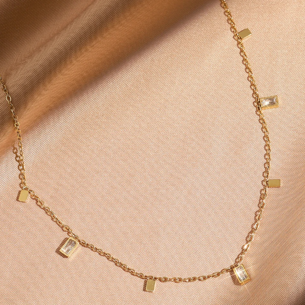 Square Geometric Charms Necklace