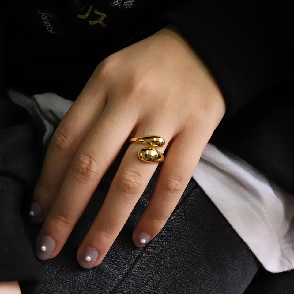 Anti-Tarnish Bold Fluid Open Ring