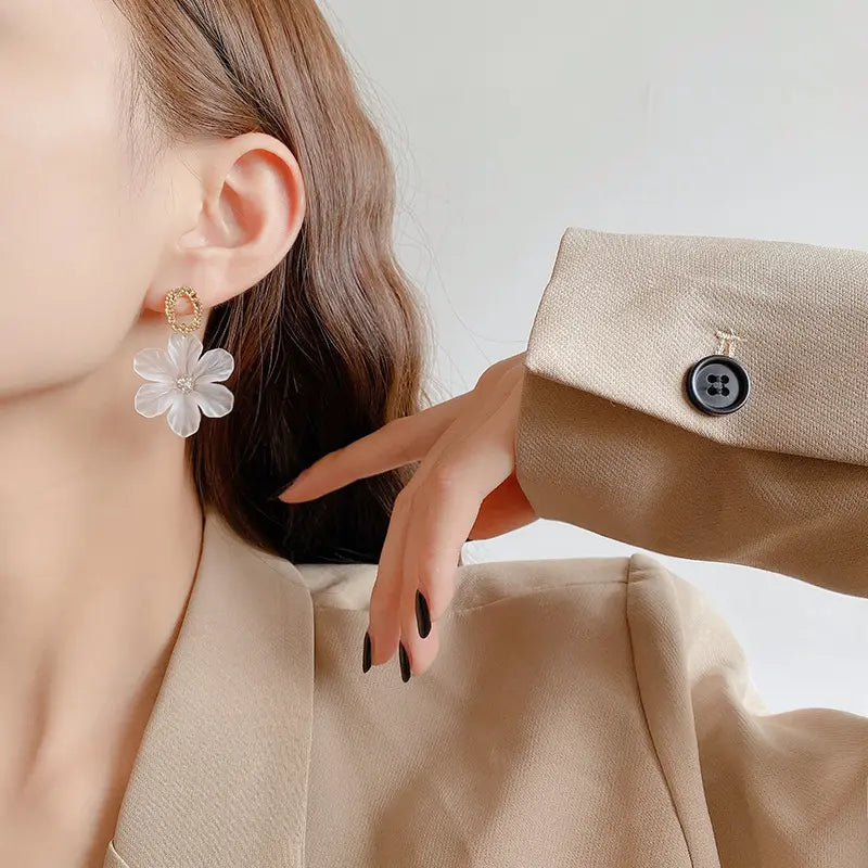 Acrylic Flower Earrings - BlingVows - Best Imitation & Anti Tarnish Jewelry Wholesaler