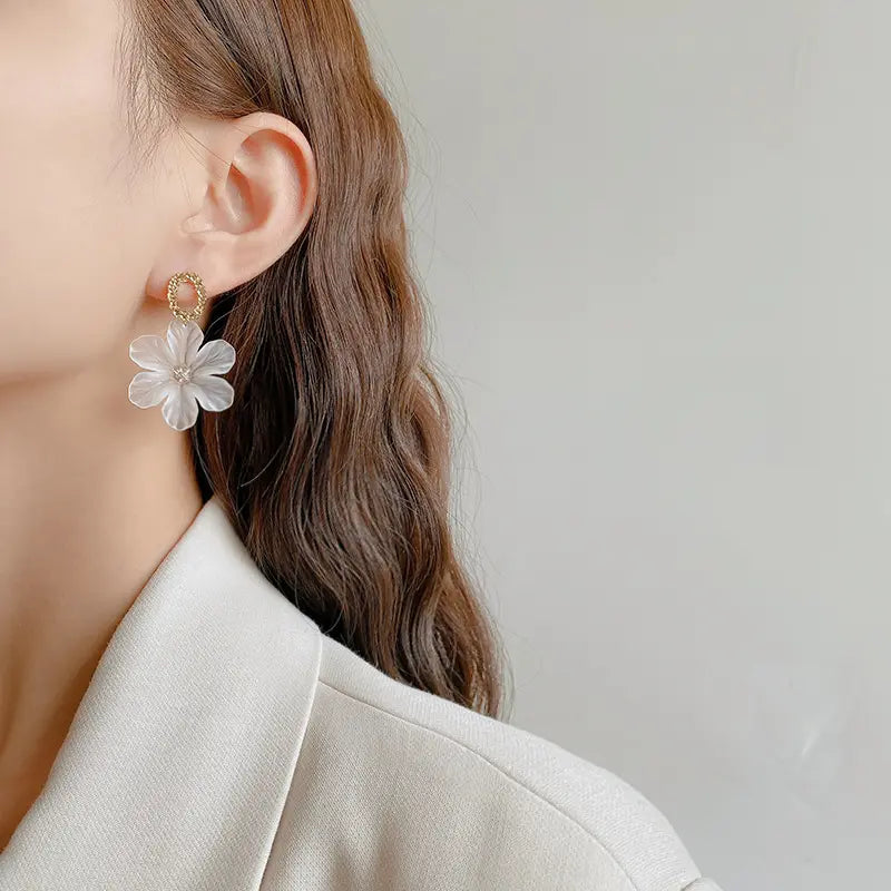 Acrylic Flower Earrings - BlingVows - Best Imitation & Anti Tarnish Jewelry Wholesaler