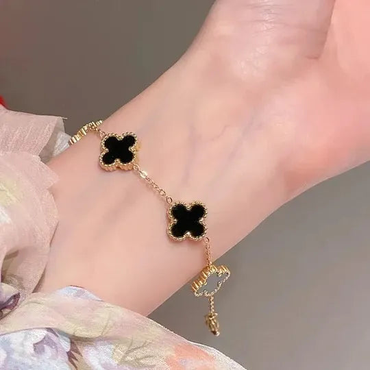 Black Lucky Clover Bracelet - BlingVows - Best Imitation & Anti Tarnish Jewelry Wholesaler