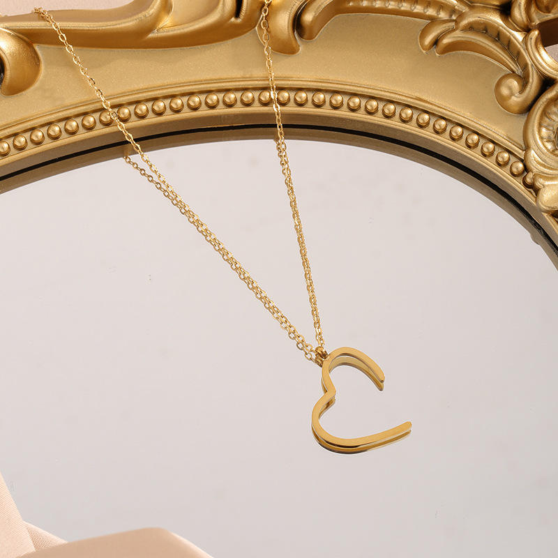 Minimal Open Heart Gold Necklace