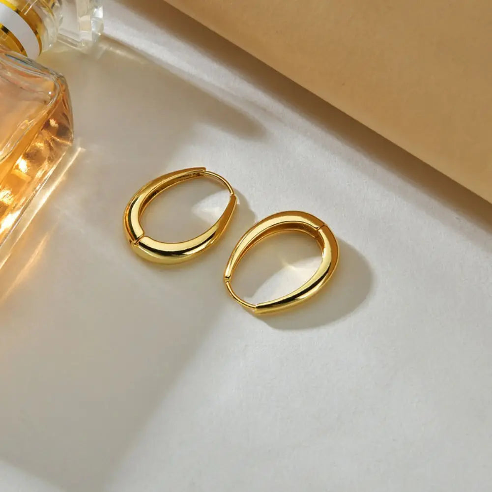 Bold Oval Anti-Tarnish Hoop Earrings - BlingVows - Best Imitation & Anti Tarnish Jewelry Wholesaler