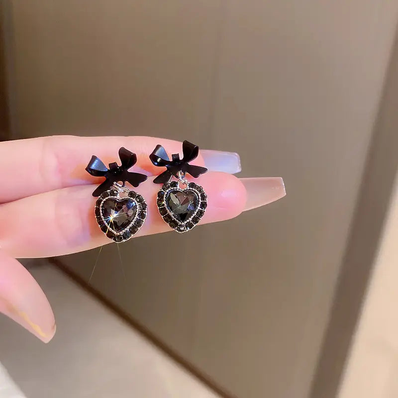 Bowknot Love Heart Drop Earrings - BlingVows - Best Imitation & Anti Tarnish Jewelry Wholesaler