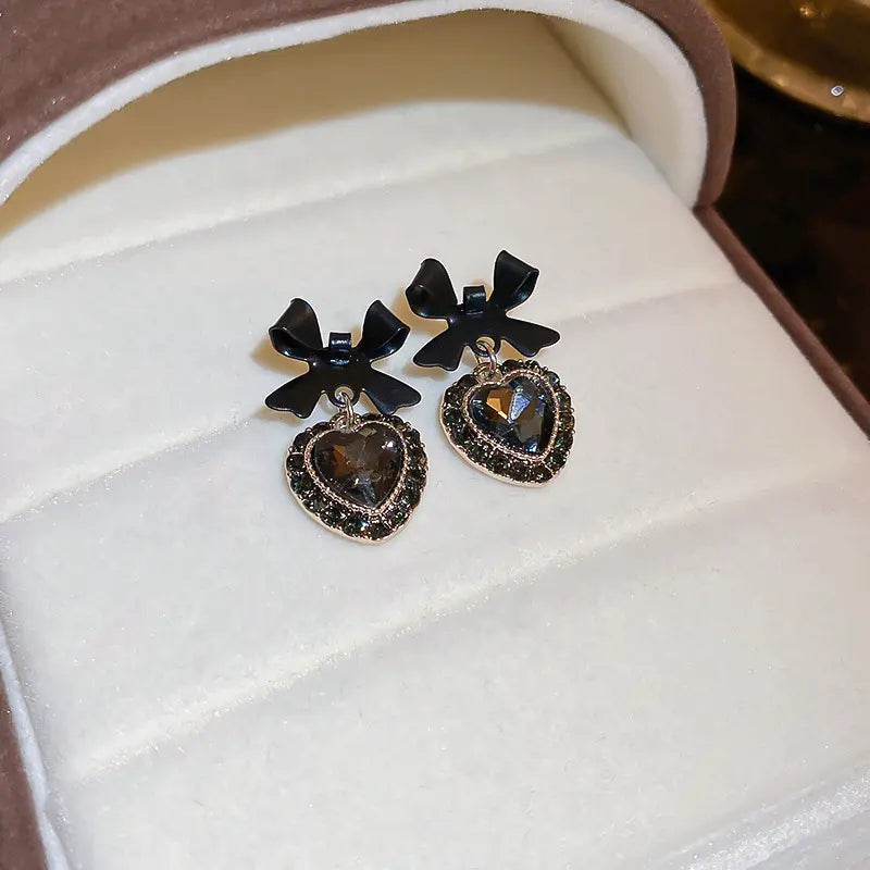 Bowknot Love Heart Drop Earrings - BlingVows - Best Imitation & Anti Tarnish Jewelry Wholesaler