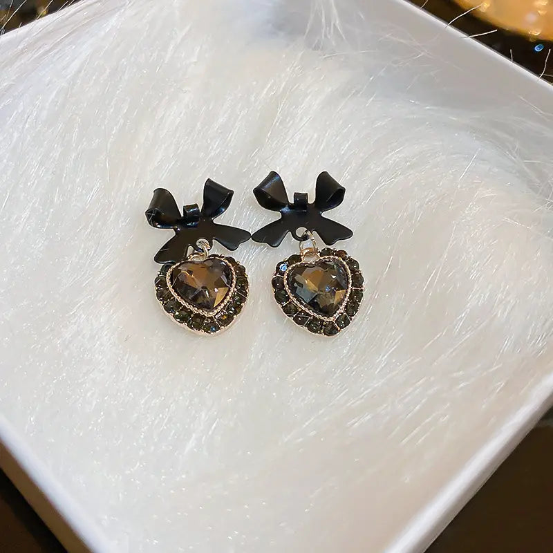 Bowknot Love Heart Drop Earrings - BlingVows - Best Imitation & Anti Tarnish Jewelry Wholesaler