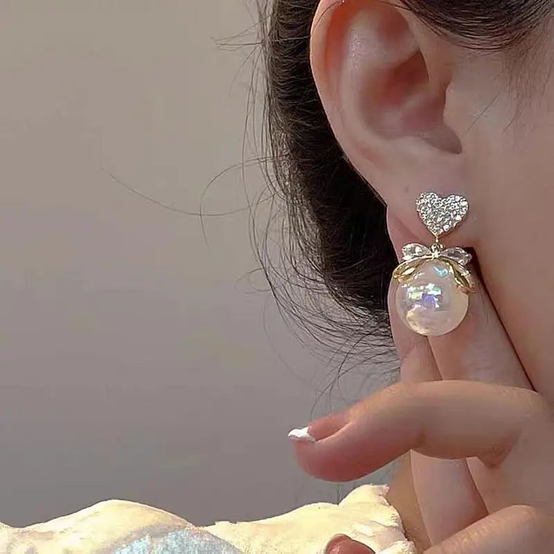 Diamond Pearl Korean Earrings - BlingVows - Best Imitation & Anti Tarnish Jewelry Wholesaler