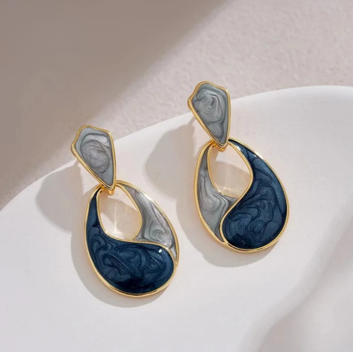 Enamel Waterdrop Earrings - BlingVows - Best Imitation & Anti Tarnish Jewelry Wholesaler