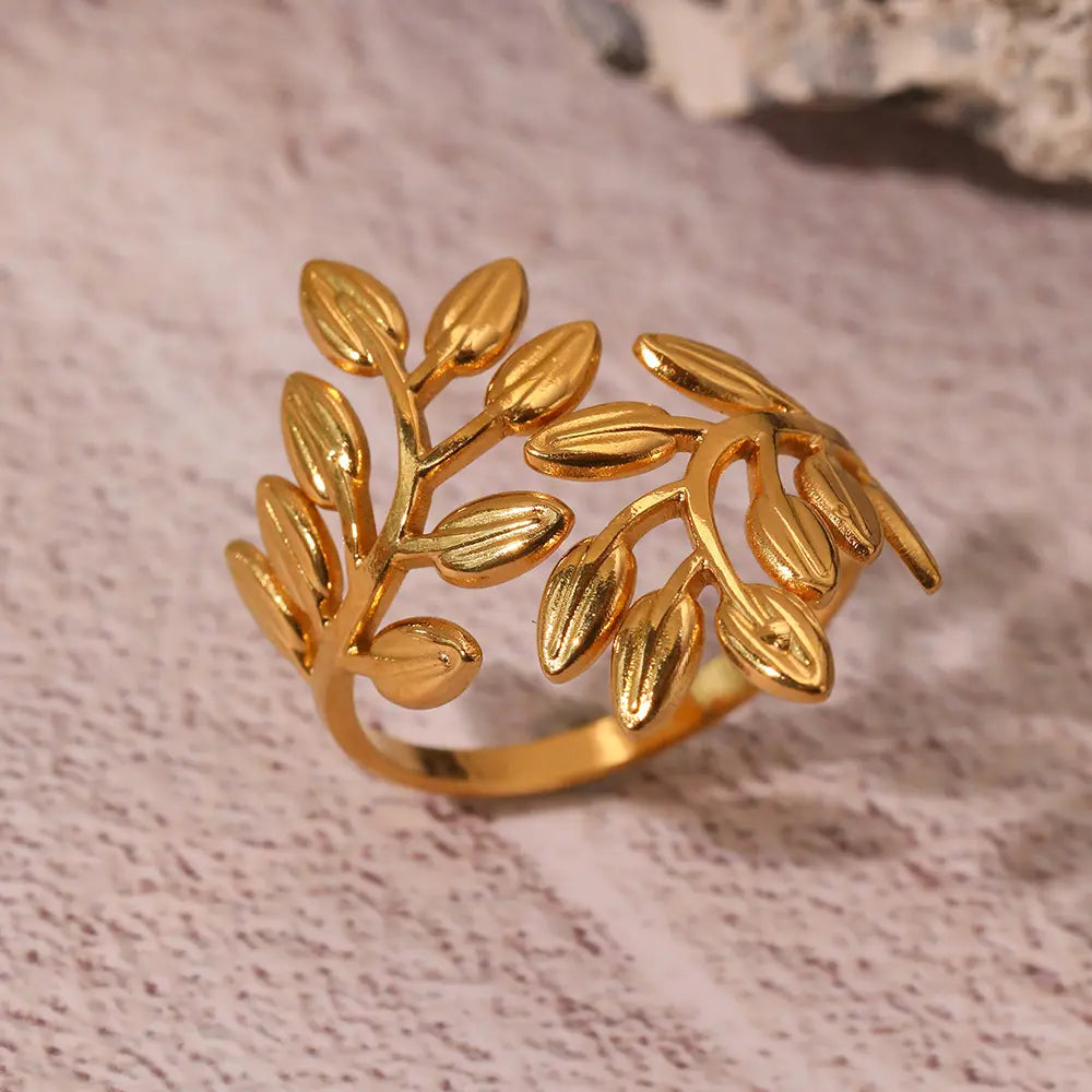 Exaggerated Branch Leaf Finger Ring - BlingVows - Best Imitation & Anti Tarnish Jewelry Wholesaler