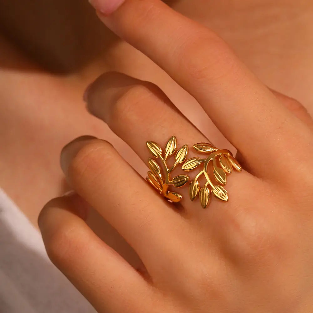 Exaggerated Branch Leaf Finger Ring - BlingVows - Best Imitation & Anti Tarnish Jewelry Wholesaler