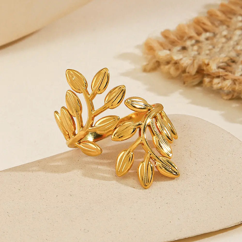 Exaggerated Branch Leaf Finger Ring - BlingVows - Best Imitation & Anti Tarnish Jewelry Wholesaler