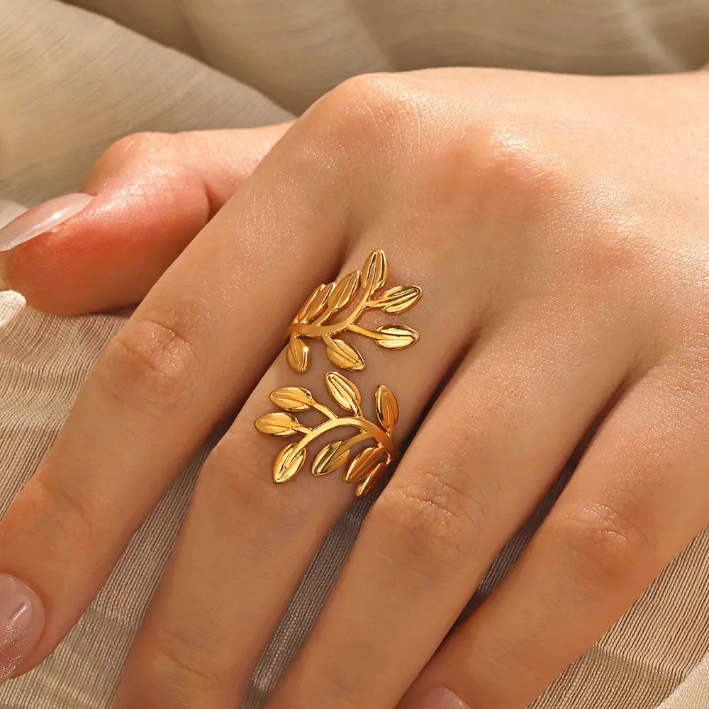 Exaggerated Branch Leaf Finger Ring - BlingVows - Best Imitation & Anti Tarnish Jewelry Wholesaler