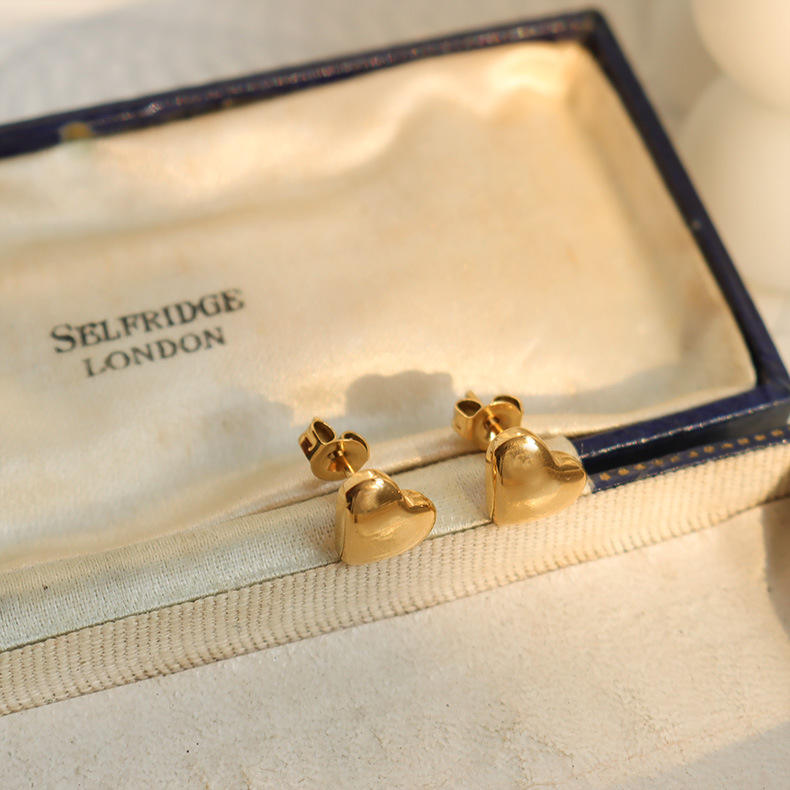 Golden Heart Glow Studs