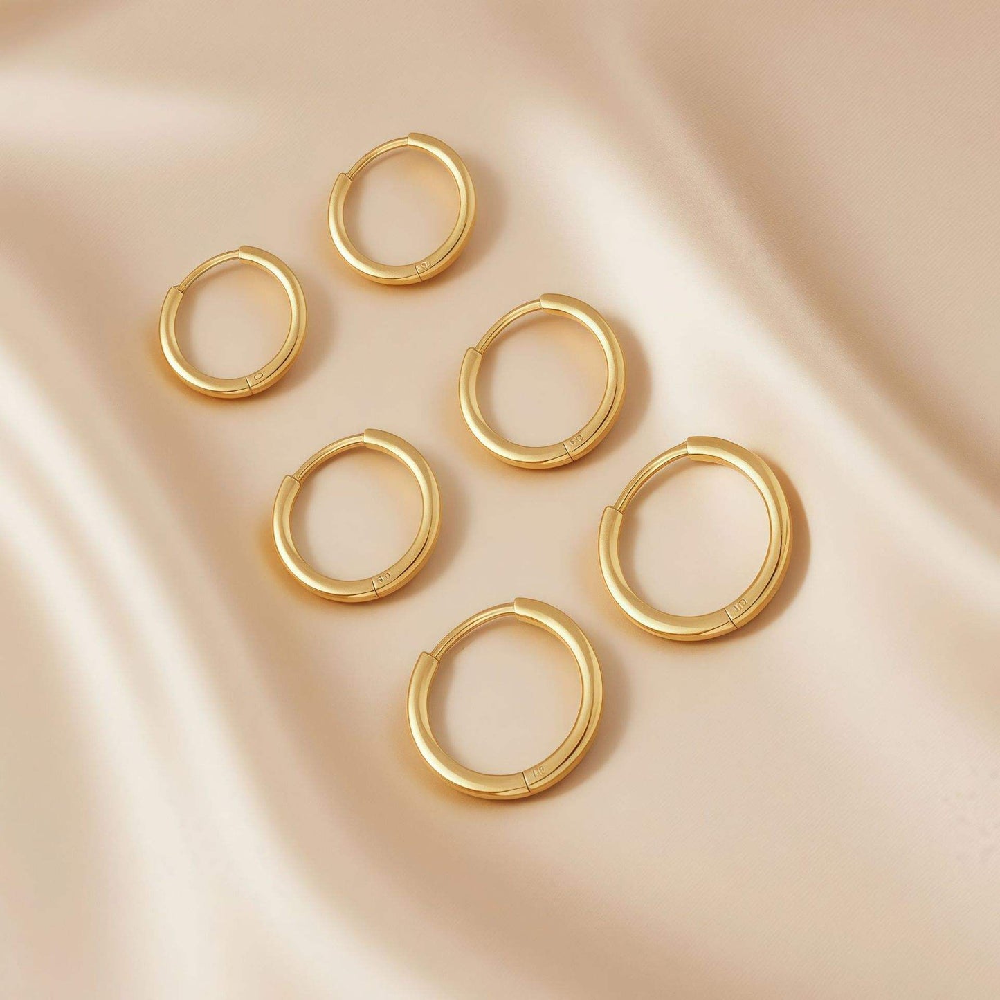 Classic Golden Hoop Set – Anti-Tarnish Stainless Steel (Set of 3 Pairs)
