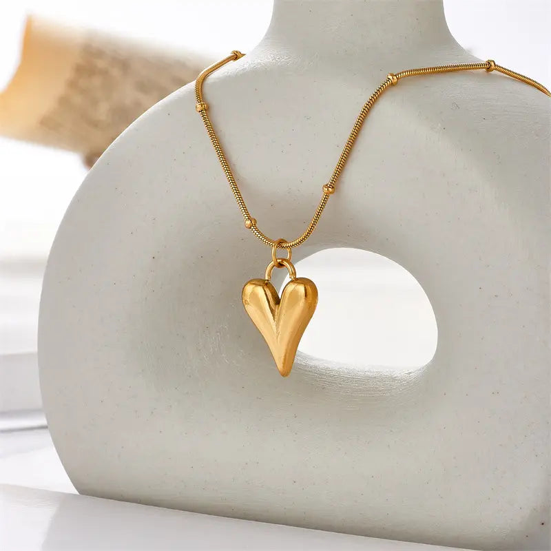 Heart Beads Chain Necklace - BlingVows - Best Imitation & Anti Tarnish Jewelry Wholesaler
