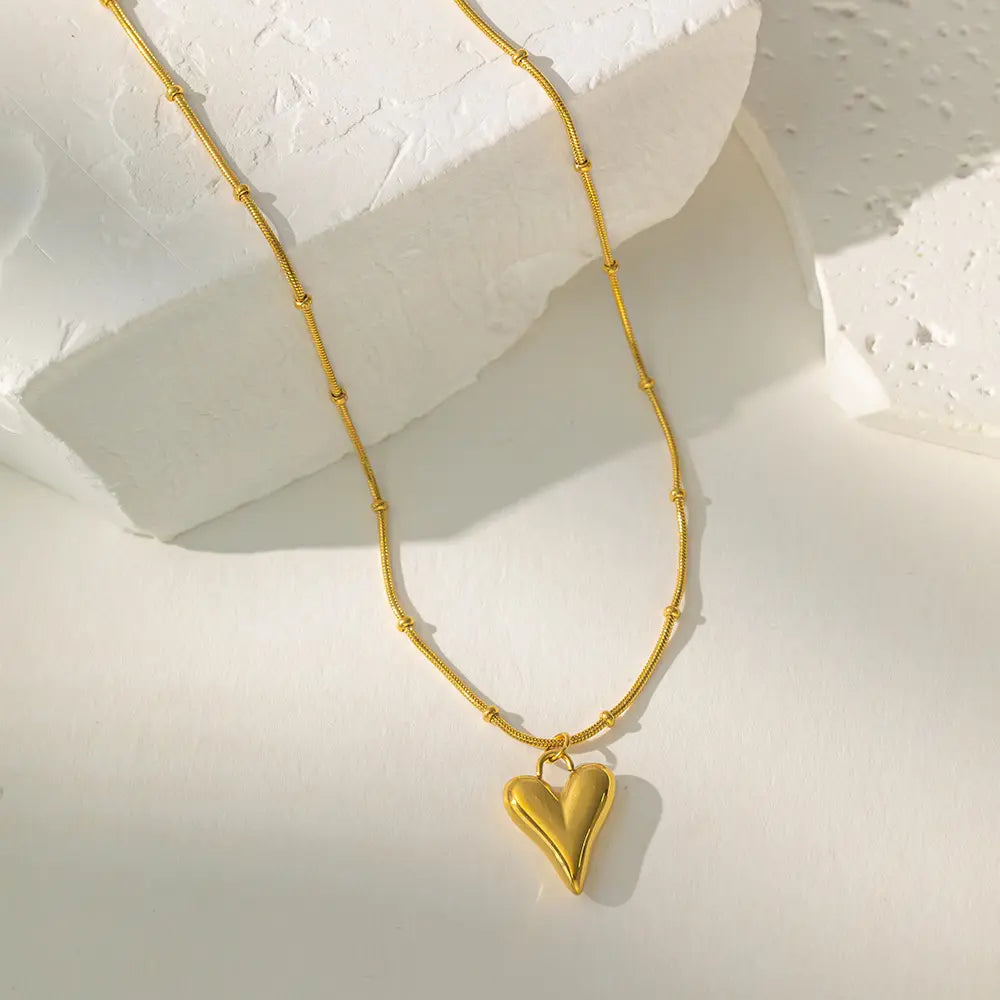 Heart Beads Chain Necklace - BlingVows - Best Imitation & Anti Tarnish Jewelry Wholesaler