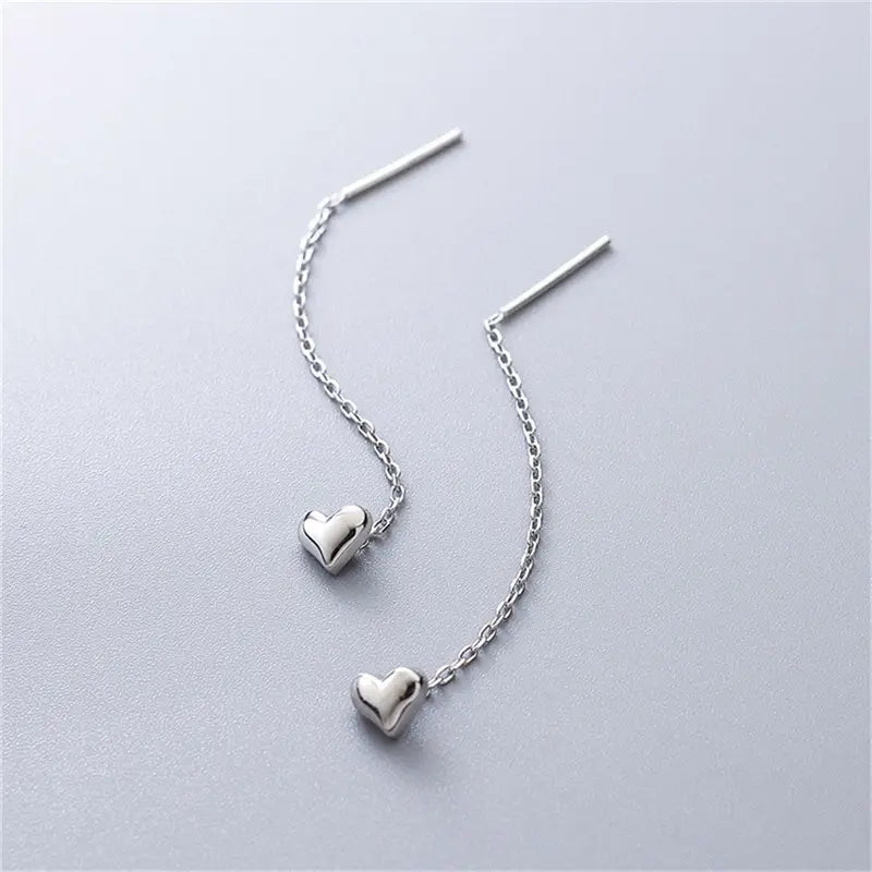 Heart Charm Threader Earring - BlingVows - Best Imitation & Anti Tarnish Jewelry Wholesaler