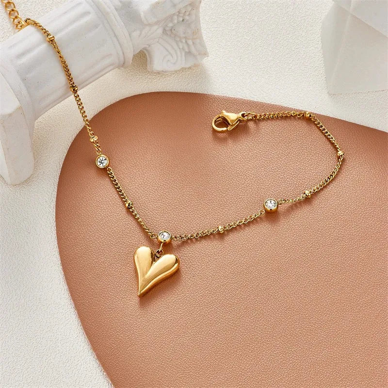 Heart Drop Stone Bracelet - BlingVows - Best Imitation & Anti Tarnish Jewelry Wholesaler