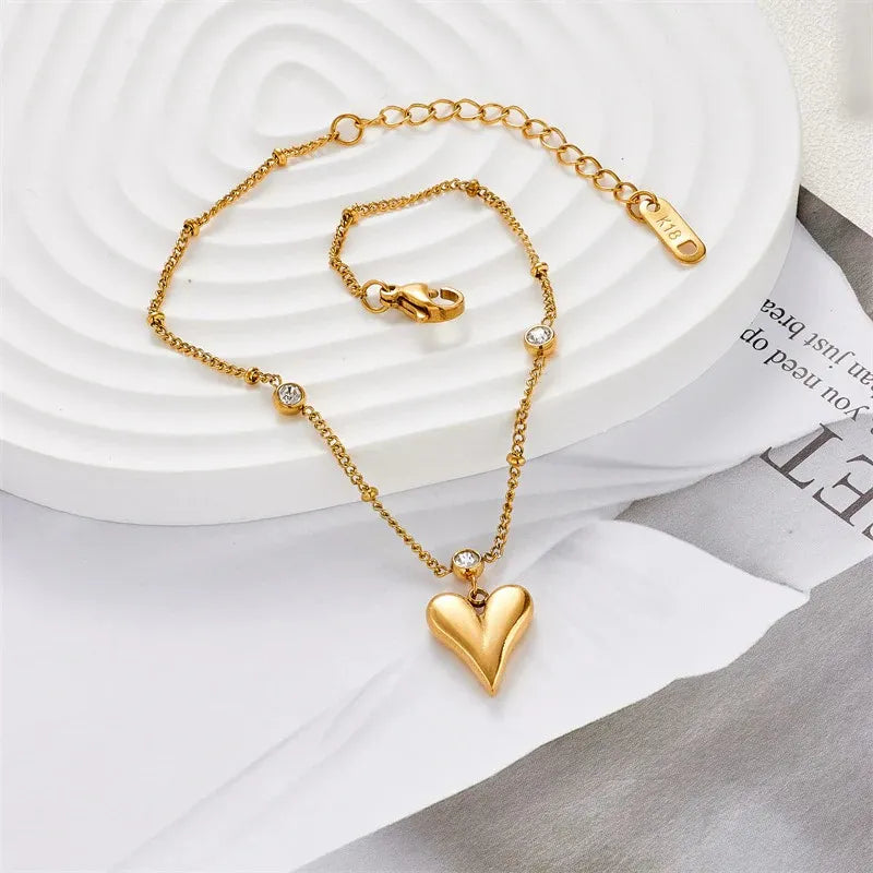Heart Drop Stone Bracelet - BlingVows - Best Imitation & Anti Tarnish Jewelry Wholesaler