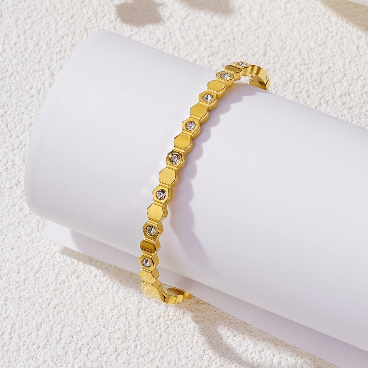 Hexa Shine Anti-Tarnish Bangle Bracelet - BlingVows - Best Imitation & Anti Tarnish Jewelry Wholesaler