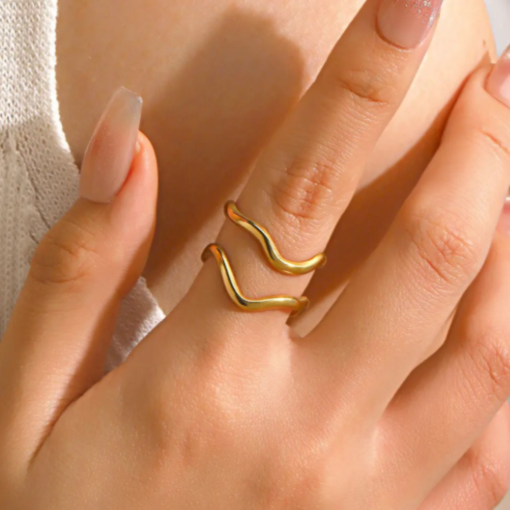 Hollow Wavy Ring - BlingVows - Best Imitation & Anti Tarnish Jewelry Wholesaler