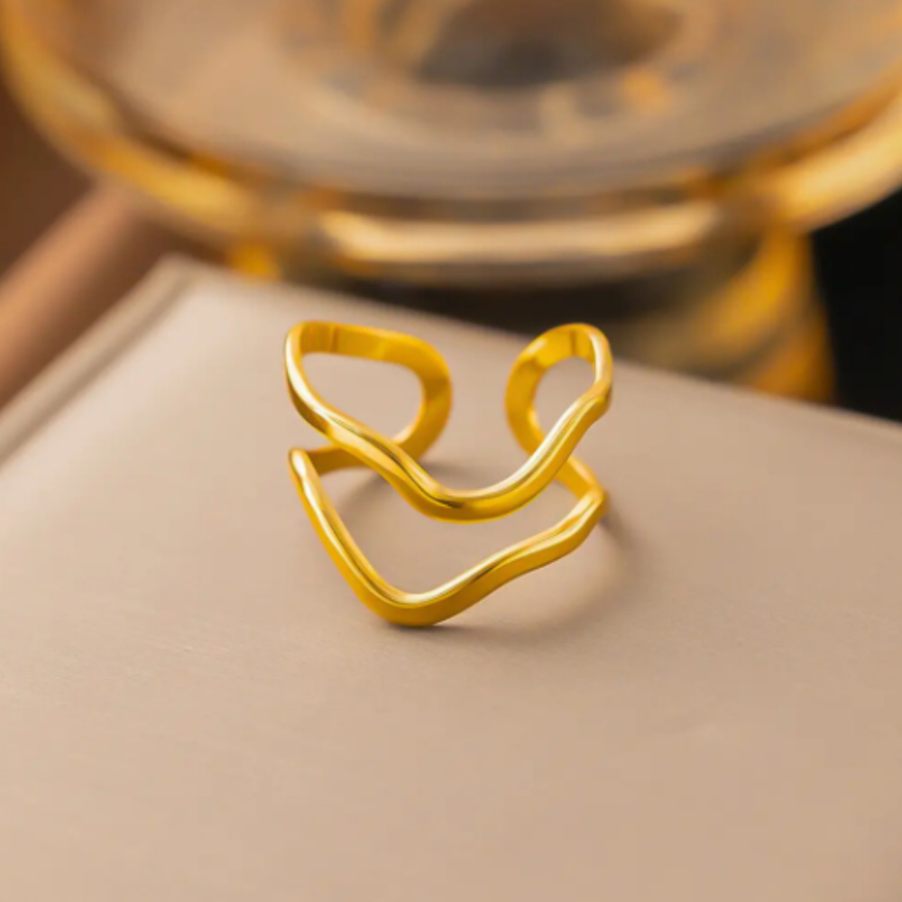 Hollow Wavy Ring - BlingVows - Best Imitation & Anti Tarnish Jewelry Wholesaler