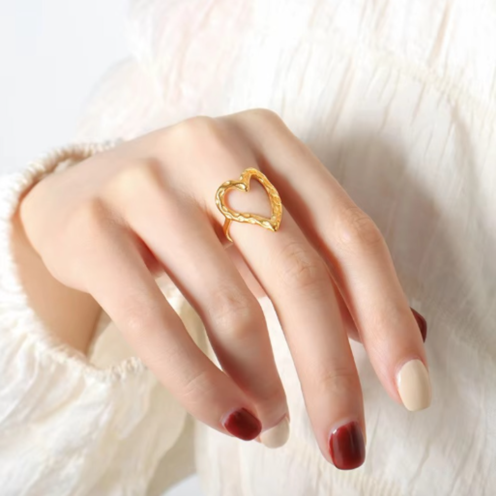 Irregular Heart-Shaped Ring - BlingVows - Best Imitation & Anti Tarnish Jewelry Wholesaler